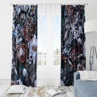 Skulls White Nightmare Window Curtain - Wonder Print Shop