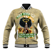 Personalized African Women Baseball Jacket Half Hood Half Holy - Wonder Print Shop