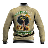 Personalized African Women Baseball Jacket Half Hood Half Holy - Wonder Print Shop