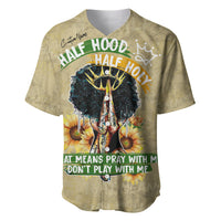 Personalized African Women Baseball Jersey Half Hood Half Holy - Wonder Print Shop