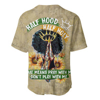 Personalized African Women Baseball Jersey Half Hood Half Holy - Wonder Print Shop
