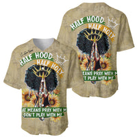 Personalized African Women Baseball Jersey Half Hood Half Holy - Wonder Print Shop