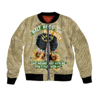 Personalized African Women Bomber Jacket Half Hood Half Holy - Wonder Print Shop