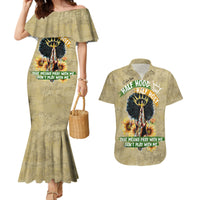 Personalized African Women Couples Matching Mermaid Dress and Hawaiian Shirt Half Hood Half Holy - Wonder Print Shop