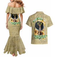 Personalized African Women Couples Matching Mermaid Dress and Hawaiian Shirt Half Hood Half Holy - Wonder Print Shop