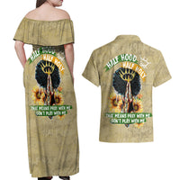 Personalized African Women Couples Matching Off Shoulder Maxi Dress and Hawaiian Shirt Half Hood Half Holy - Wonder Print Shop