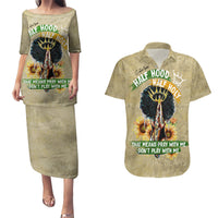 Personalized African Women Couples Matching Puletasi and Hawaiian Shirt Half Hood Half Holy - Wonder Print Shop