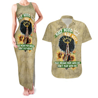 Personalized African Women Couples Matching Tank Maxi Dress and Hawaiian Shirt Half Hood Half Holy - Wonder Print Shop