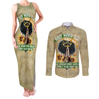 Personalized African Women Couples Matching Tank Maxi Dress and Long Sleeve Button Shirt Half Hood Half Holy - Wonder Print Shop