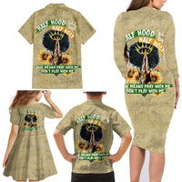 Personalized African Women Family Matching Long Sleeve Bodycon Dress and Hawaiian Shirt Half Hood Half Holy - Wonder Print Shop