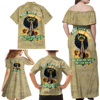 Personalized African Women Family Matching Off Shoulder Maxi Dress and Hawaiian Shirt Half Hood Half Holy - Wonder Print Shop