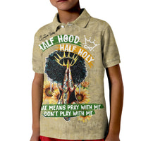 Personalized African Women Kid Polo Shirt Half Hood Half Holy - Wonder Print Shop