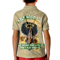 Personalized African Women Kid Polo Shirt Half Hood Half Holy - Wonder Print Shop