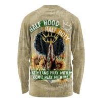 Personalized African Women Long Sleeve Shirt Half Hood Half Holy - Wonder Print Shop