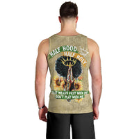 Personalized African Women Men Tank Top Half Hood Half Holy - Wonder Print Shop