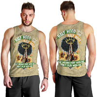 Personalized African Women Men Tank Top Half Hood Half Holy - Wonder Print Shop