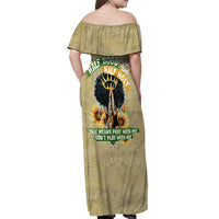 Personalized African Women Off Shoulder Maxi Dress Half Hood Half Holy - Wonder Print Shop