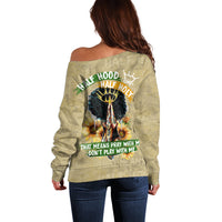 Personalized African Women Off Shoulder Sweater Half Hood Half Holy - Wonder Print Shop