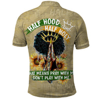 Personalized African Women Polo Shirt Half Hood Half Holy - Wonder Print Shop