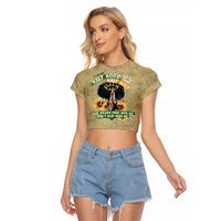 Personalized African Women Raglan Cropped T Shirt Half Hood Half Holy - Wonder Print Shop