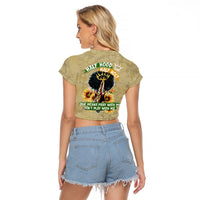 Personalized African Women Raglan Cropped T Shirt Half Hood Half Holy - Wonder Print Shop