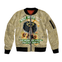 Personalized African Women Sleeve Zip Bomber Jacket Half Hood Half Holy - Wonder Print Shop