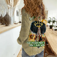 Personalized African Women Women Casual Shirt Half Hood Half Holy - Wonder Print Shop