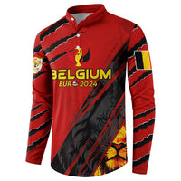 Personalized Belgium Football 2024 Button Sweatshirt Trophy Wing Style - Wonder Print Shop