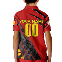 Personalized Belgium Football 2024 Kid Polo Shirt Trophy Wing Style - Wonder Print Shop