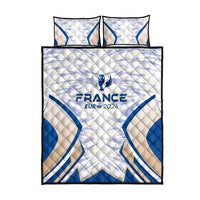 France Football 2024 Quilt Bed Set Trophy Wing Style - Wonder Print Shop