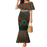 Personalized Portugal Football 2024 Family Matching Mermaid Dress and Hawaiian Shirt Trophy Wing Style - Wonder Print Shop