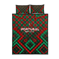 Portugal Football 2024 Quilt Bed Set Trophy Wing Style - Wonder Print Shop