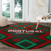 Portugal Football 2024 Round Carpet Trophy Wing Style