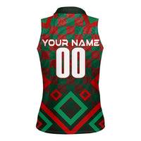 Personalized Portugal Football 2024 Women Sleeveless Polo Shirt Trophy Wing Style - Wonder Print Shop