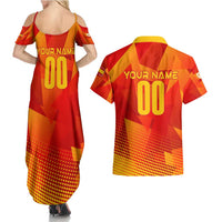 Personalized Spain Football 2024 Couples Matching Summer Maxi Dress and Hawaiian Shirt Trophy Wing Style - Wonder Print Shop