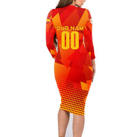 Personalized Spain Football 2024 Family Matching Long Sleeve Bodycon Dress and Hawaiian Shirt Trophy Wing Style - Wonder Print Shop