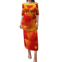 Personalized Spain Football 2024 Family Matching Puletasi and Hawaiian Shirt Trophy Wing Style - Wonder Print Shop