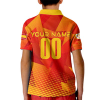 Personalized Spain Football 2024 Kid Polo Shirt Trophy Wing Style - Wonder Print Shop