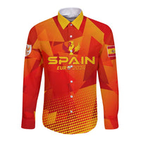 Personalized Spain Football 2024 Long Sleeve Button Shirt Trophy Wing Style - Wonder Print Shop