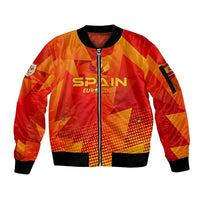 Personalized Spain Football 2024 Sleeve Zip Bomber Jacket Trophy Wing Style - Wonder Print Shop