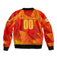 Personalized Spain Football 2024 Sleeve Zip Bomber Jacket Trophy Wing Style - Wonder Print Shop