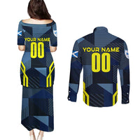 Personalized Scotland Football 2024 Couples Matching Puletasi and Long Sleeve Button Shirt Trophy Wing Style - Wonder Print Shop