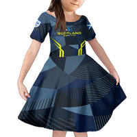 Personalized Scotland Football 2024 Family Matching Short Sleeve Bodycon Dress and Hawaiian Shirt Trophy Wing Style - Wonder Print Shop