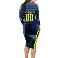 Personalized Scotland Football 2024 Long Sleeve Bodycon Dress Trophy Wing Style - Wonder Print Shop