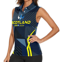 Personalized Scotland Football 2024 Women Sleeveless Polo Shirt Trophy Wing Style - Wonder Print Shop