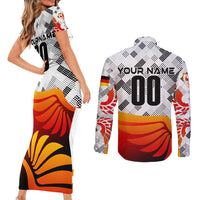 Personalized Germany Football 2024 Couples Matching Short Sleeve Bodycon Dress and Long Sleeve Button Shirt Trophy Wing Style - Wonder Print Shop