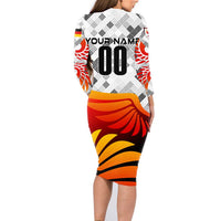 Personalized Germany Football 2024 Family Matching Long Sleeve Bodycon Dress and Hawaiian Shirt Trophy Wing Style - Wonder Print Shop