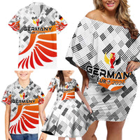 Personalized Germany Football 2024 Family Matching Off Shoulder Short Dress and Hawaiian Shirt Trophy Wing Style - Wonder Print Shop