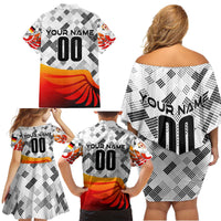 Personalized Germany Football 2024 Family Matching Off Shoulder Short Dress and Hawaiian Shirt Trophy Wing Style - Wonder Print Shop