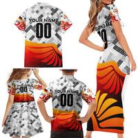 Personalized Germany Football 2024 Family Matching Short Sleeve Bodycon Dress and Hawaiian Shirt Trophy Wing Style - Wonder Print Shop